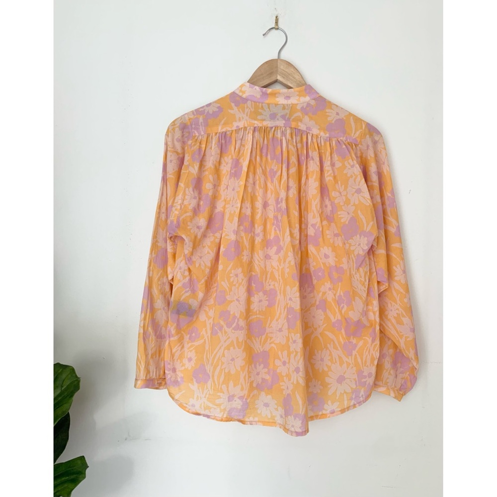 No. 6 Peach and Lavender Floral Button-Front Blouse - Picture 2 of 4